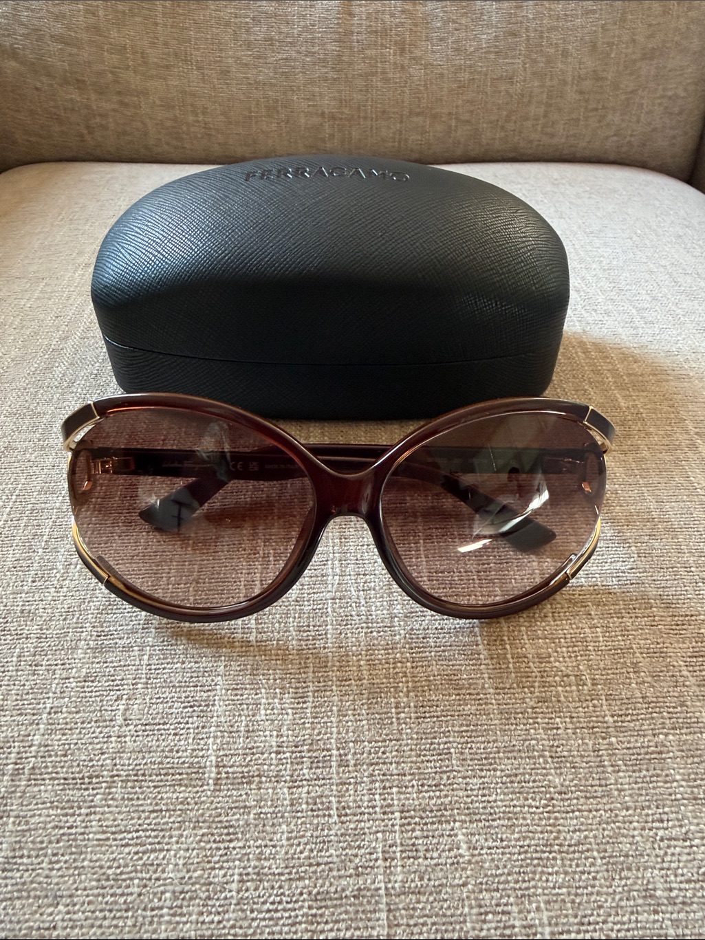 Salvatore Ferragamo Brown Gradient Oversized Women's Sunglasses